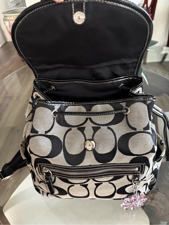 backpack jansport big student stores Coach Mini Backpack Green Webbing grab handle on Micro Cowgirls Hook:Single Hook - White Bucktail